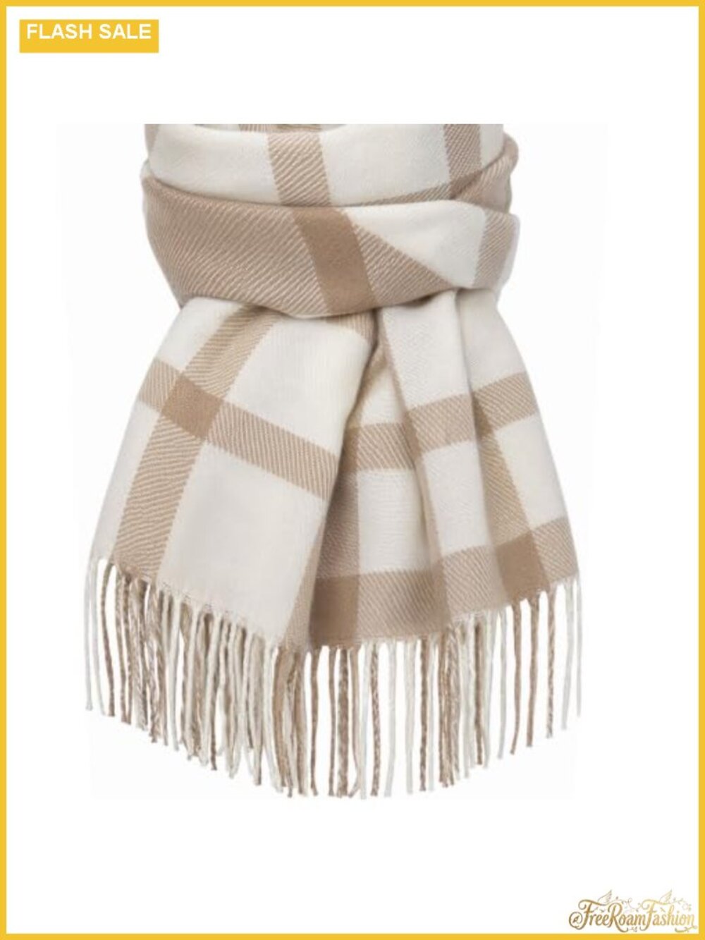 Women's Plaid Winter Scarf Shawl Wrap with Tassels